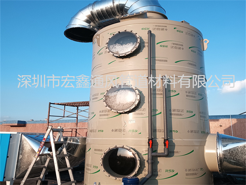 寶安區鬆崗街（jiē）道五金車（chē）間除塵（chén）廢氣管道（dào）安（ān）裝案例